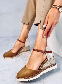 Espadryle na koturnie ELLIO KHAKI