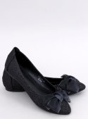 Eleganckie baleriny brokatowe BETZI BLACK