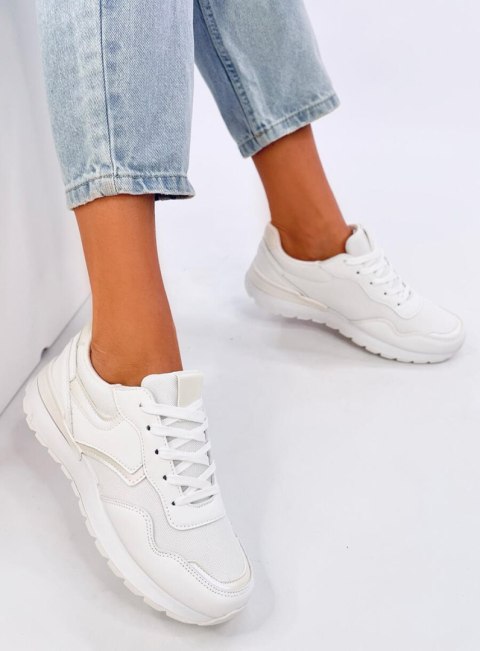 Sneakersy damskie opalizujące NAVAR WHITE