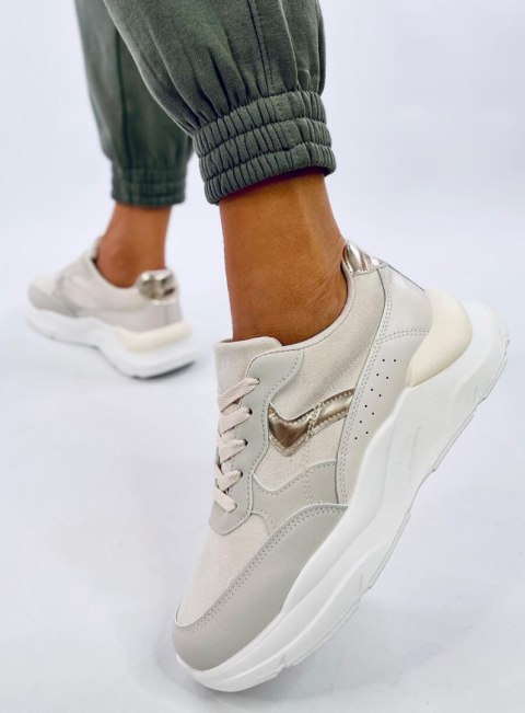 Sneakersy na koturnie CLERVIE BEIGE