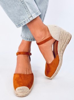 Espadryle na koturnie PLATTEN CAMEL