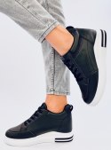 Sneakersy na koturnie CHEEVE BLACK - 37