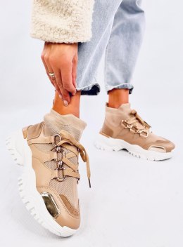 Skarpetkowe sneakersy za kostkę PETRA KHAKI - 37