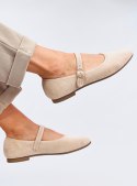 Baleriny w stylu Mary Jane GOLINS BEIGE - 36